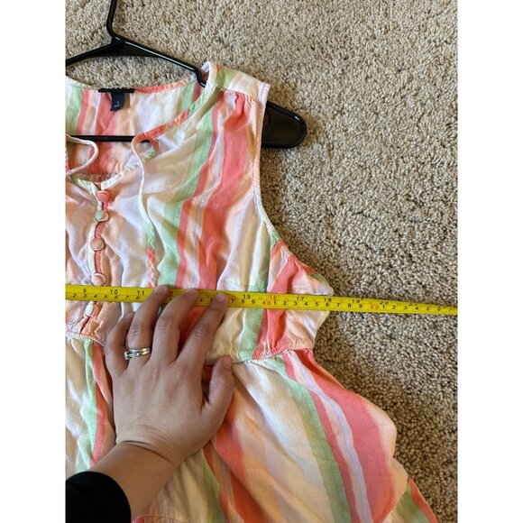 Torrid Rayon Slub Button-Front Tiered Babydoll Tank Multi-Color Size 1 Plus Size - Picture 5 of 6